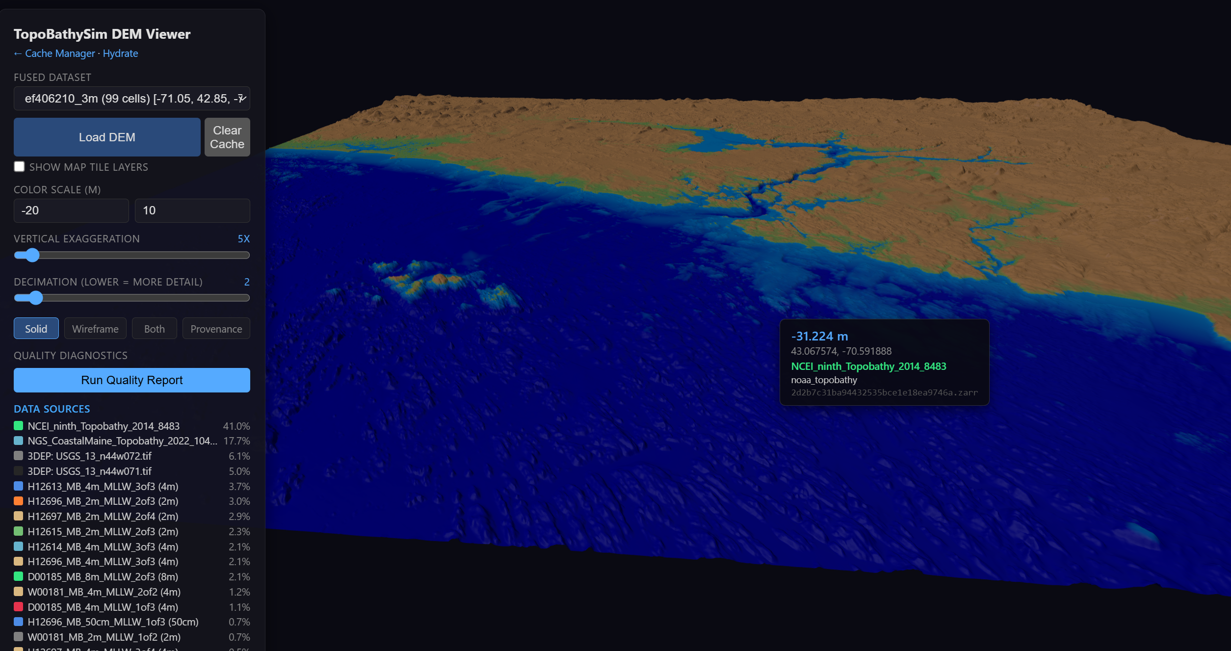 TopoBathySim Screenshot